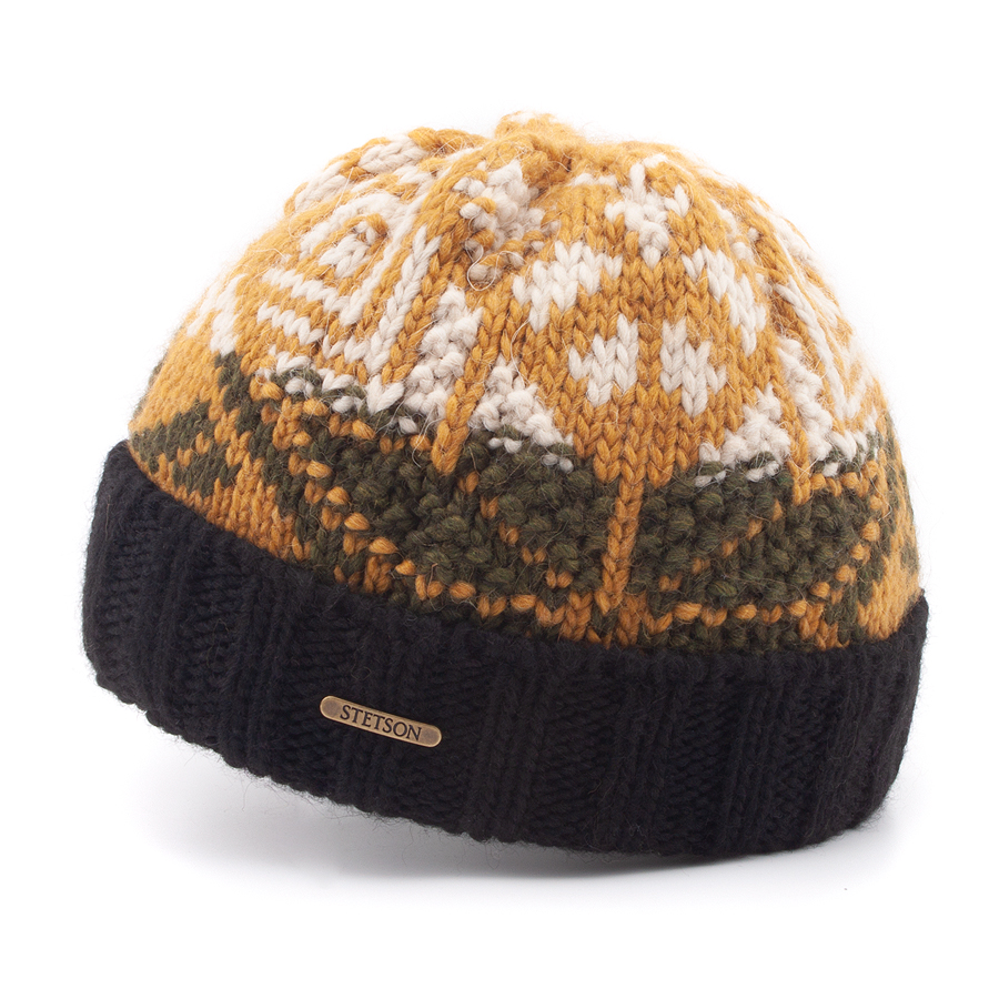 Шапка Stetson - Beanie Wool (black green yellow)