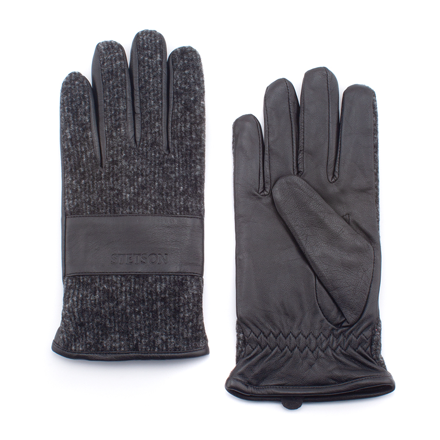 Перчатки Stetson - Gloves Sheep Nappa/Woolen Jersey Conductive (black)