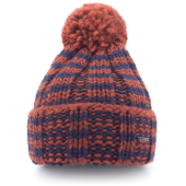 Шапка Stetson - Beanie Stripes W/Pompom Stetson Freestyle (maroon/navy)