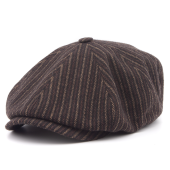 Кепка Stetson - 8-Panel Cap Woolen Stripe (dark brown/beige)