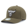 Бейсболка Mitchell & Ness - Chicago Bulls Black White Logo Flexfit 100 Snapback (olive)