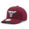 Бейсболка Mitchell & Ness - Chicago Bulls Black White Logo Flexfit 110 Snapback (burgundy)