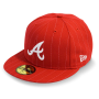 Бейсболка New Era - Atlanta Braves Basic Pinstripe (scartlet/white) 59FIFTY