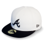 Бейсболка New Era - Atlanta Braves Basic Contrast Visor (white/black) 59FIFTY