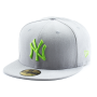 Бейсболка New Era - New York Yankees Basic (grey/lime) 59FIFTY
