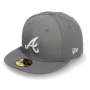 Бейсболка New Era - Atlanta Braves Basic (storm gray/white) 59FIFTY