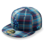 Бейсболка New Era - Los Angeles Dodgers Plaider (navy/teal/royal) 59FIFTY