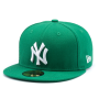 Бейсболка New Era - New York Yankees Basic (green/white) 59FIFTY