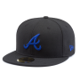 Бейсболка New Era - Atlanta Braves Basic (black/bright royal) 59FIFTY