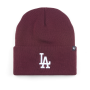 Шапка '47 Brand - Los Angeles Dodgers Haymaker '47 Cuff Knit (dark maroon)