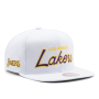 Бейсболка Mitchell & Ness - Los Angeles Lakers Heritage Script White Snapback