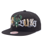 Бейсболка Mitchell & Ness - Milwaukee Bucks Hype Type Snapback